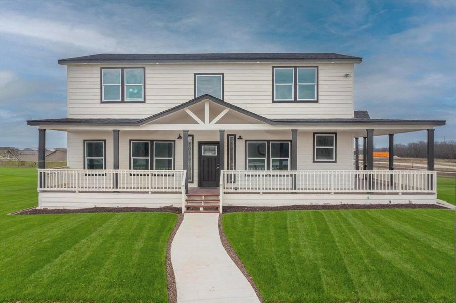 Front exterior of a new home in , Abbott, TX, highlighting curb appeal (Image 1). Front exterior of a new home in , Abbott, TX, highlighting curb appeal (Image 1).