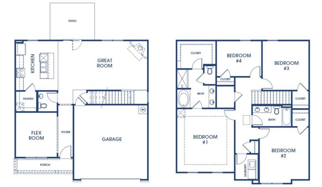 2D floor plan layout of this home in Champion's Run, Lithonia, GA (Image 3).