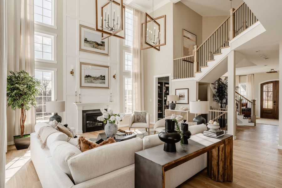 Representative furnished interior of a home built from the Covington by Keystone Custom Homes in McLean South Shore, Belmont (Image 13).