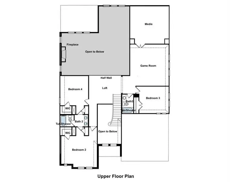 2D floor plan layout of this home in Eagle's Estates, Burleson, TX (Image 3).