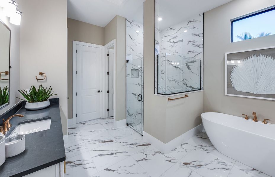 Representative furnished interior of a home built from the Sanibel by DiVosta in Orchid Isles, Palm Beach Gardens (Image 11).