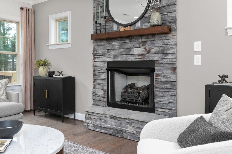 Representative furnished interior of a home built from the Hanover Lux by Keystone Homes NC in Weybridge, Burlington (Image 8).
