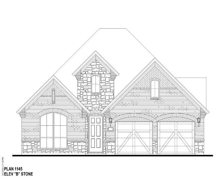 Plan 1145 Elevation B w/ Stone
