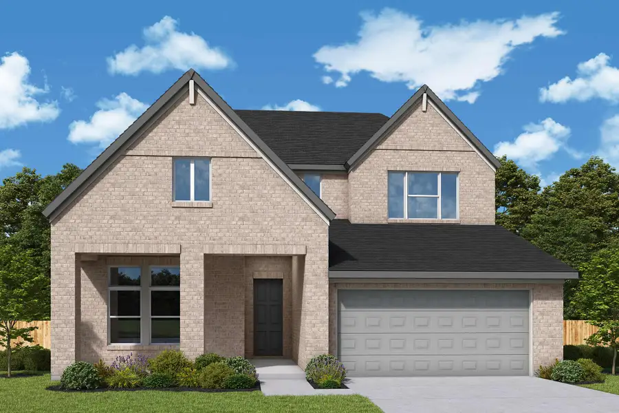Representative exterior photo of a completed home built from the The Lavender by David Weekley Homes in Monterra - Gardens, Fate, TX (Image 15).