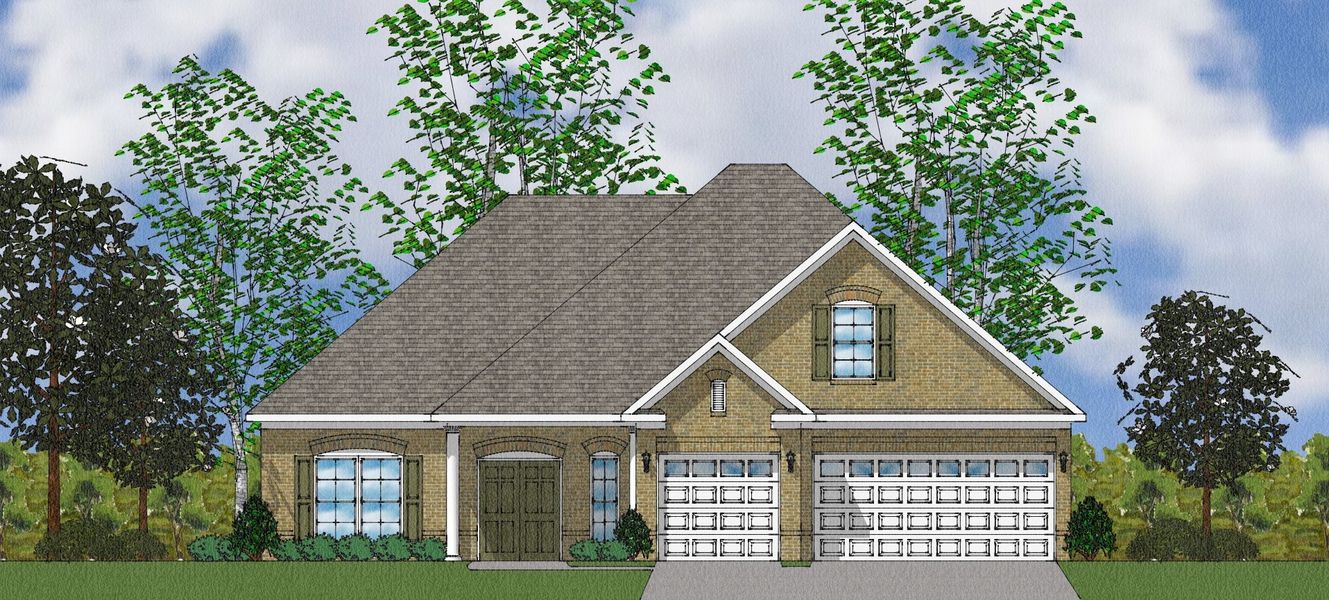 Representative exterior photo of a completed home built from the Campbell - Elite Collection by Mungo Homes in Walnut Grove, Easley, SC (Image 1).