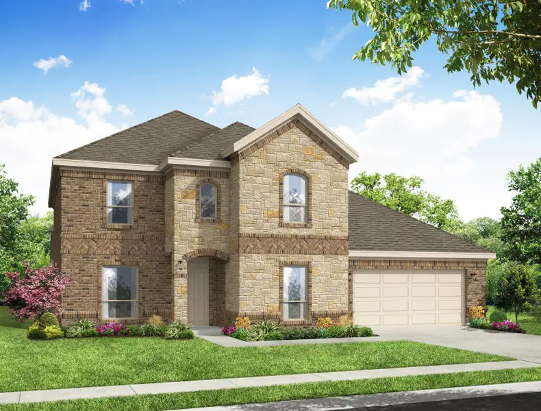 Representative exterior photo of a completed home built from the Radcliffe by Impression Homes in Still Water Lake Estates, Godley, TX (Image 7).