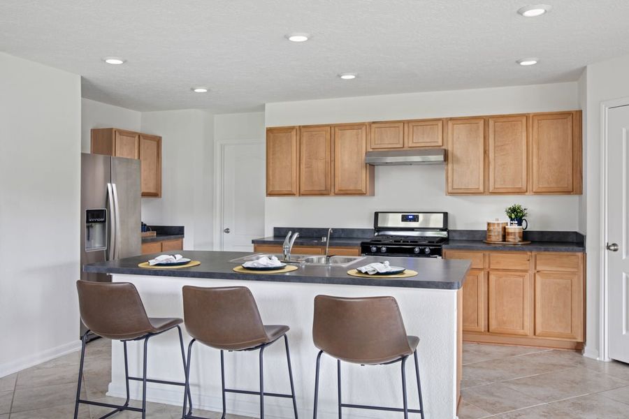 Representative furnished interior of a home built from the Plan 1631 Modeled by KB Home in Mustang Ridge, Magnolia (Image 5).