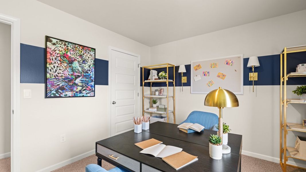 Representative furnished interior of a home built from the Halton by D.R. Horton in Brooks Station, Dacula (Image 50).
