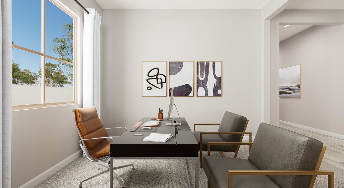 Representative furnished interior of a home built from the Rosemary Plan 40-2 by Tri Pointe Homes in Waterston Central, Gilbert (Image 18).