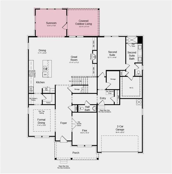 2D floor plan layout of this home in Kennison Creek, Cumming, GA (Image 3).
