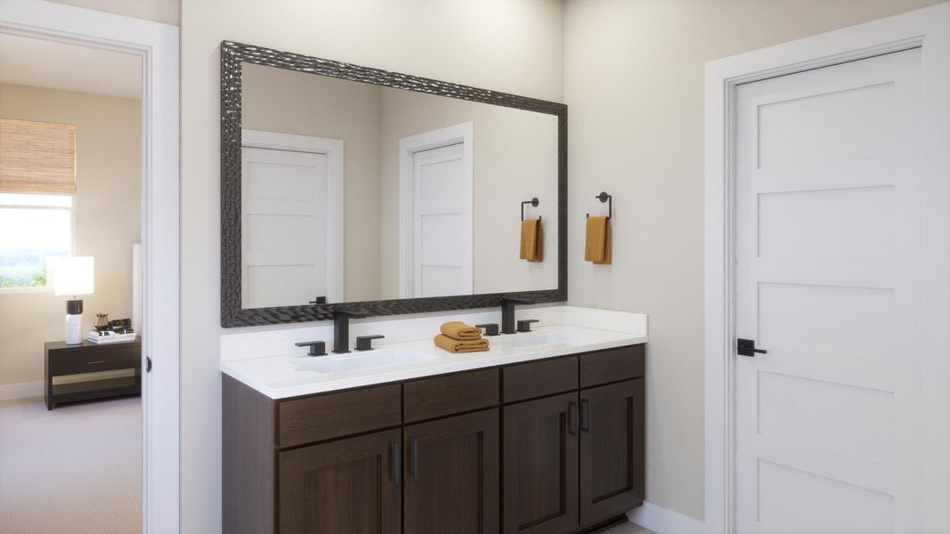 Primary Bath | Micah | Ryegrass Collection – Freedom at Anthem in Kyle, TX by Landsea Homes
