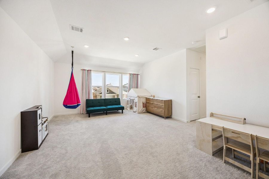 Alternate view of game room from the stairway Alternate view of game room from the stairway