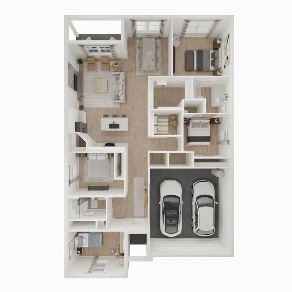 2D floor plan layout for the Goldenrod II by K. Hovnanian® Homes in Aspire at Canter Creek, Davenport, FL (Image 4).