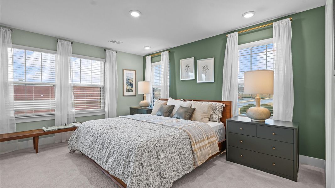 Representative furnished interior of a home built from the Corner Litchfield by DRB Homes in Gresham Station, Simpsonville (Image 21).