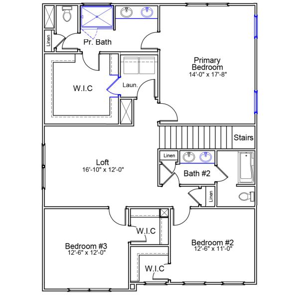 2D floor plan layout of this home in Six Oaks, Summerville, SC (Image 3).