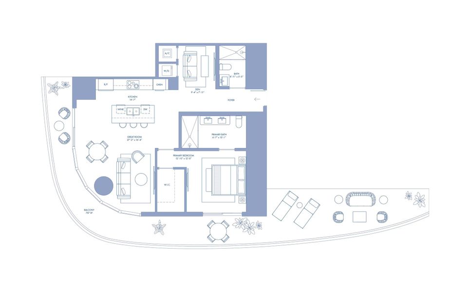 2D floor plan layout for the 06 Lvl 9-18 by Mast Capital in Cipriani Residences Miami, Miami, FL (Image 1).