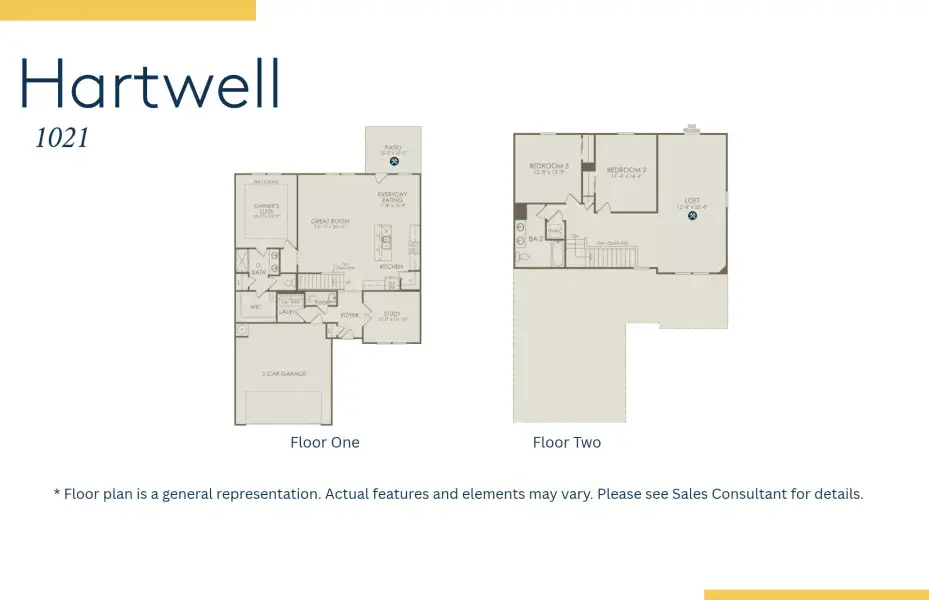 2D floor plan layout of this home in Solserra, Shallotte, NC (Image 5).