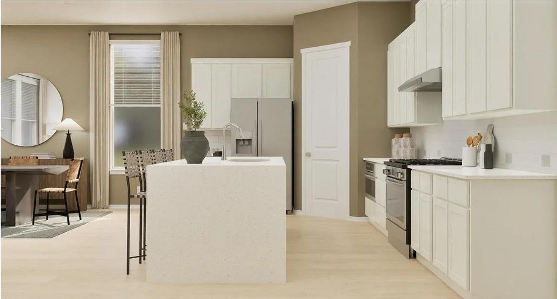 Furnished interior view inside a new home in Winward Cove: Woodbridge Collection, Katy (Image 8).