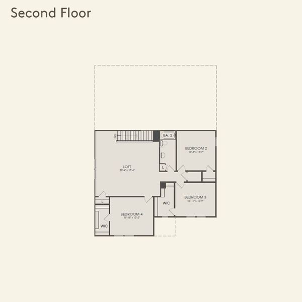 2D floor plan layout for the Whitestone by Pulte Homes in Everhour, Newnan, GA (Image 1). 2D floor plan layout for the Whitestone by Pulte Homes in Everhour, Newnan, GA (Image 1).