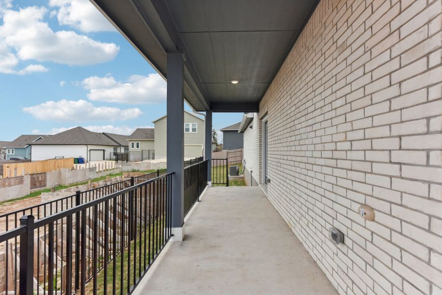 Exterior details and patio area of a home in Easton Park, Austin (Image 14).