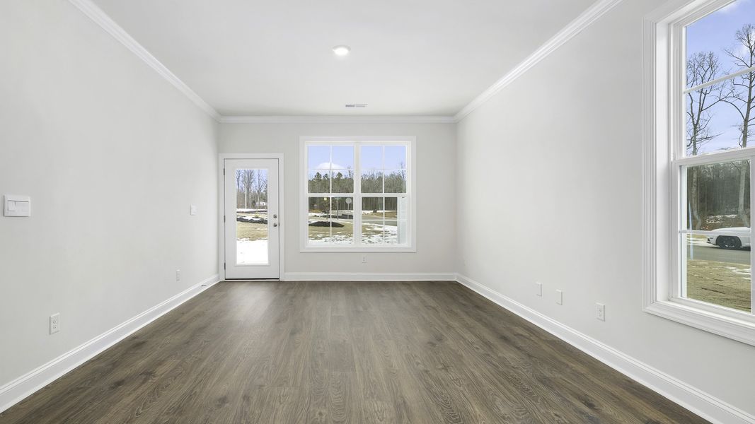 Spacious, unfurnished interior of a new home in The Meadows at Kinsley, Jamestown (Image 8). Spacious, unfurnished interior of a new home in The Meadows at Kinsley, Jamestown (Image 8).