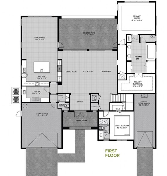 2D floor plan layout for the Elm by Home Dynamics Corporation in Heartwood, Orlando, FL (Image 2). 2D floor plan layout for the Elm by Home Dynamics Corporation in Heartwood, Orlando, FL (Image 2).