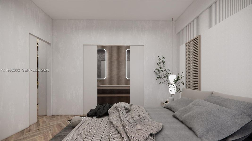 Furnished interior view inside a new home in , Miami (Image 15). Furnished interior view inside a new home in , Miami (Image 15).