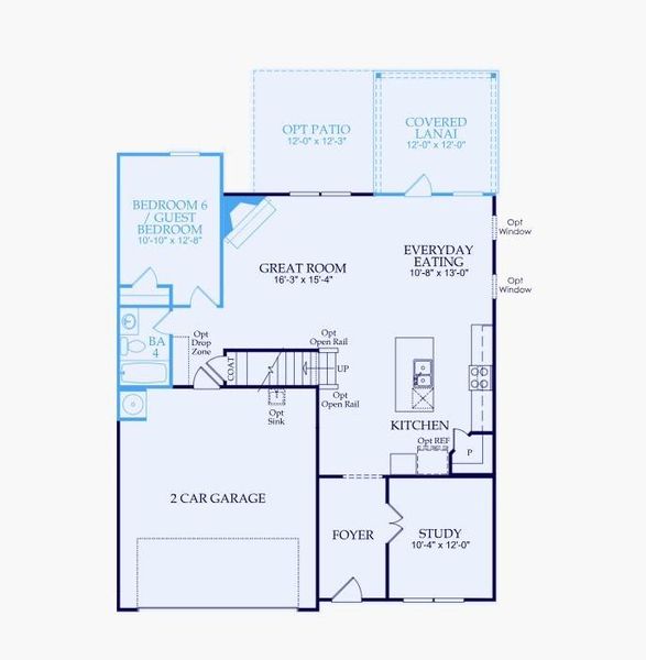 2D floor plan layout of this home in Watermist at Mirror Lake, Villa Rica, GA (Image 6).