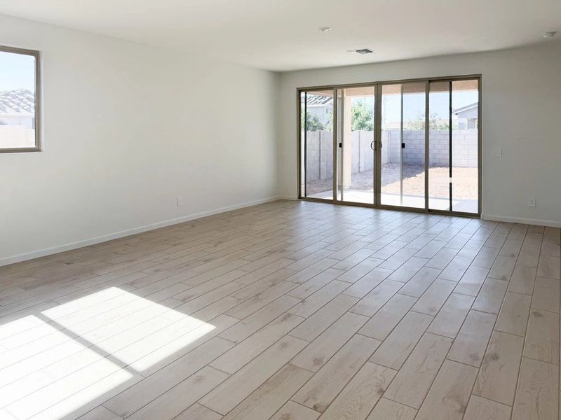 Great room with upgraded 4 panel slider Great room with upgraded 4 panel slider