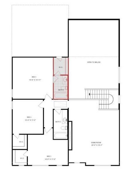 2D floor plan layout of this home in Sunterra, Katy, TX (Image 4).