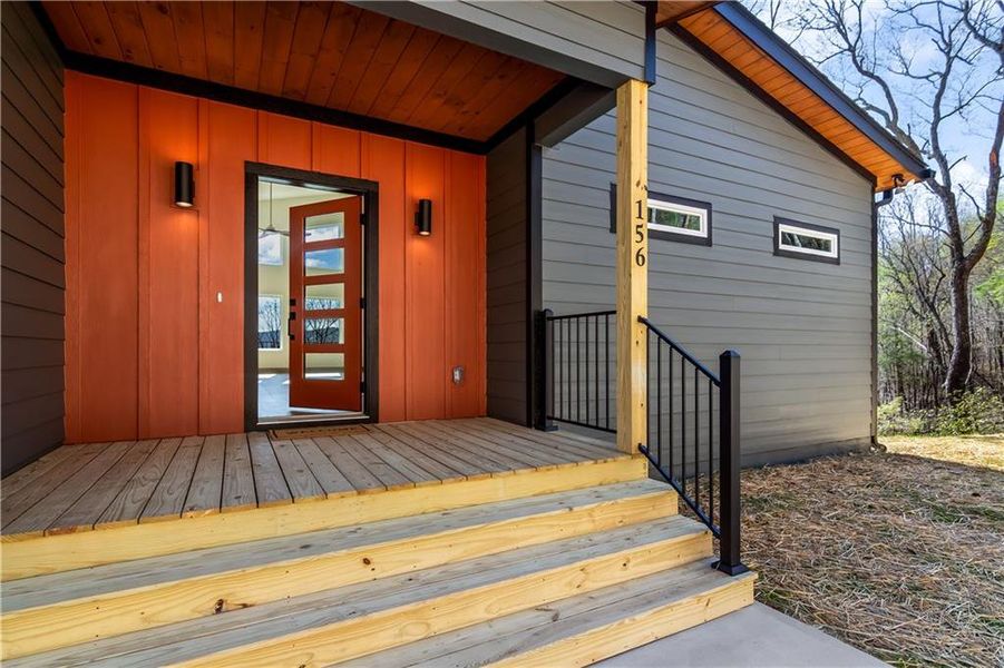 Exterior details and patio area of a home in , Ellijay (Image 25).