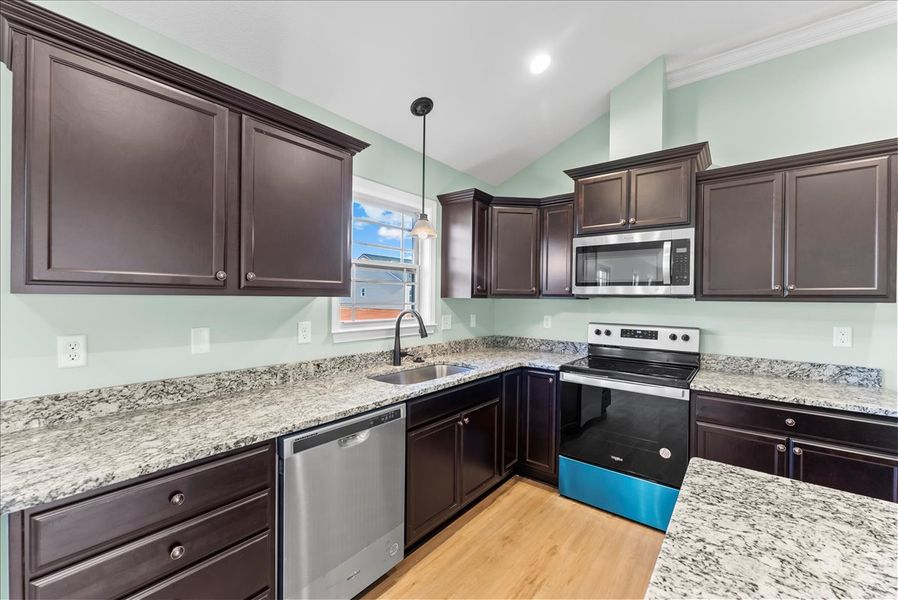 Representative furnished interior of a home built from the Rozlynn by Enchanted Homes in New Prospect Haven, Inman (Image 6).