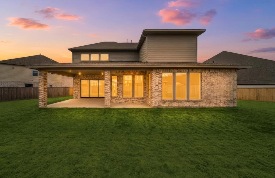 Exterior details and patio area of a home in Bridgeland 60′, Cypress (Image 4).