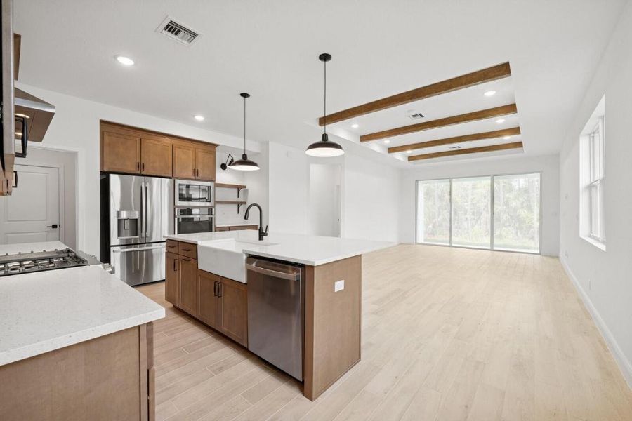 Kitchen, Dining Area and Great Room