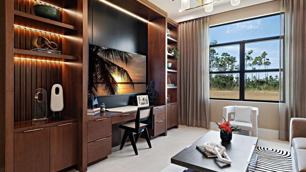 Furnished interior view inside a new home in L'Ambiance at Avenir, Palm Beach Gardens (Image 16). Furnished interior view inside a new home in L'Ambiance at Avenir, Palm Beach Gardens (Image 16).