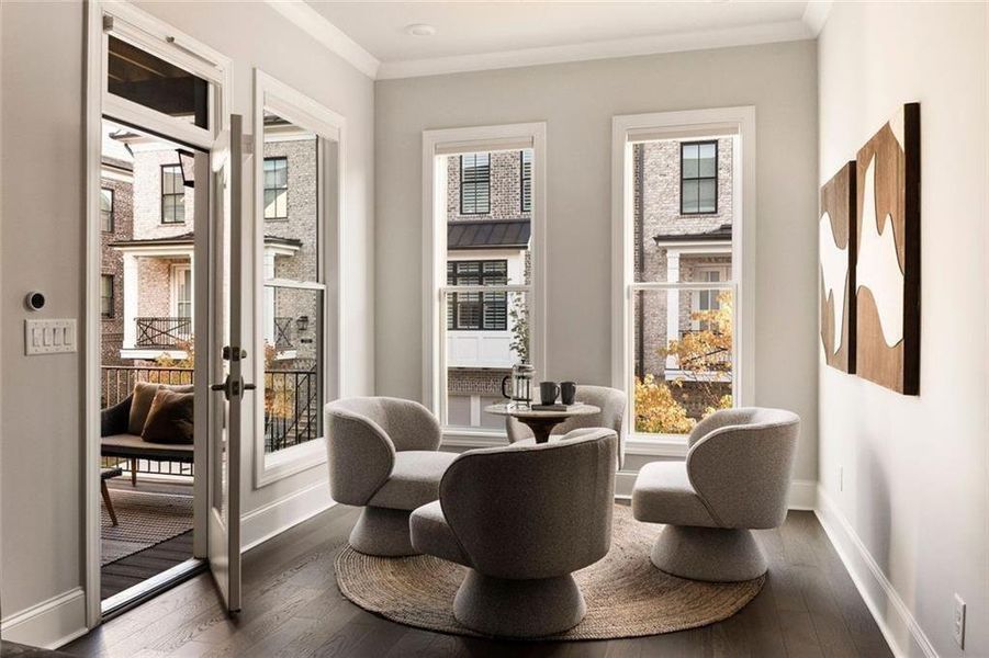 Furnished interior view inside a new home in Towns on Thompson, Alpharetta (Image 10).