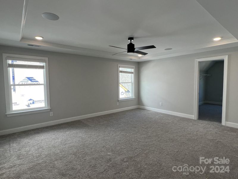 Primary Bedroom with Tray Ceilings