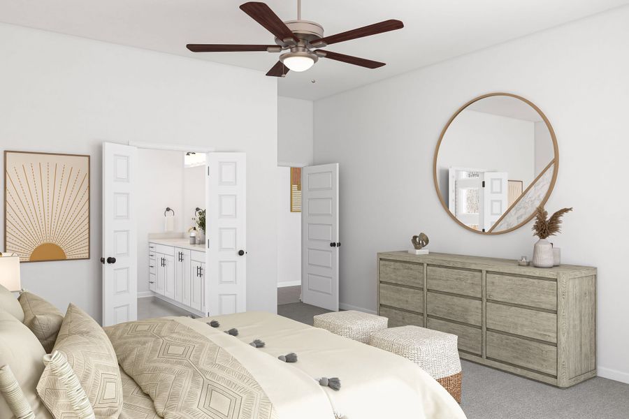 Representative furnished interior of a home built from the Enfield by Tri Pointe Homes in Lariat, Liberty Hill (Image 17).