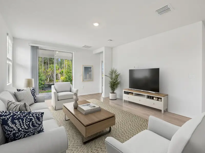 Furnished interior view inside a new home in Ridgehaven - Villas, Ormond Beach (Image 2). Furnished interior view inside a new home in Ridgehaven - Villas, Ormond Beach (Image 2).