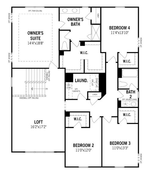 2D floor plan layout for the Voyageur by Mattamy Homes in Clarabella, Fuquay Varina, NC (Image 4).