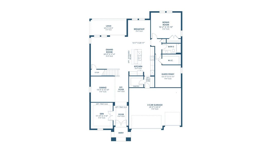 2D floor plan layout for the Westshore II by Homes by WestBay in Pasadena Ridge, Zephyrhills, FL (Image 3).