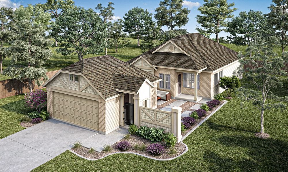 Representative exterior photo of a completed home built from the The Sheraton by Pacesetter Homes in Keeneland, Aubrey, TX (Image 4). Representative exterior photo of a completed home built from the The Sheraton by Pacesetter Homes in Keeneland, Aubrey, TX (Image 4).