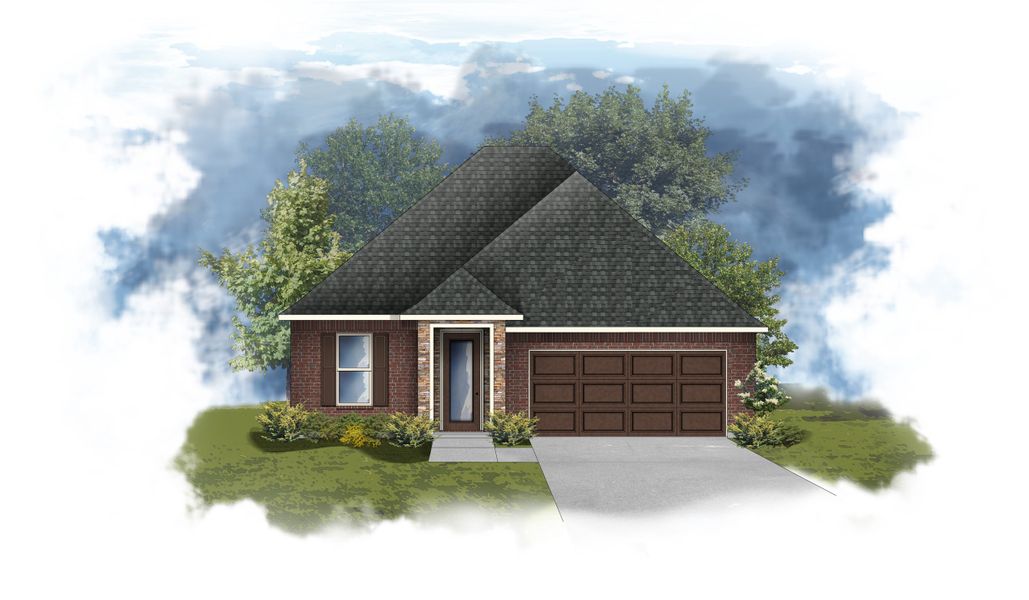 Representative exterior photo of a completed home built from the Davis II S by DSLD Homes in Longleaf, Lumberton, TX (Image 1). Representative exterior photo of a completed home built from the Davis II S by DSLD Homes in Longleaf, Lumberton, TX (Image 1).