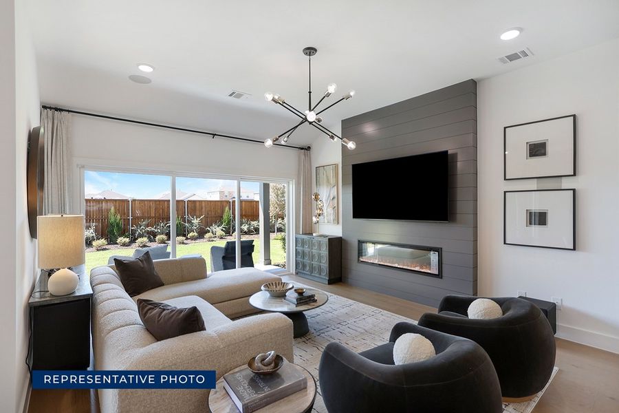 Representative furnished interior of a home built from the McKinley F by First Texas Homes in The Meadows, Denton (Image 5).