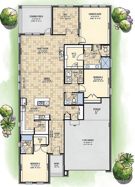2D floor plan layout for the Lily by Caldwell Homes in Chambers Creek, Willis, TX (Image 3). 2D floor plan layout for the Lily by Caldwell Homes in Chambers Creek, Willis, TX (Image 3).