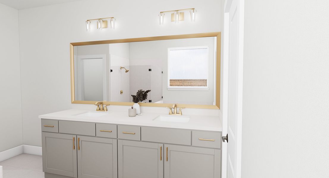 Representative furnished interior of a home built from the Cremello by Tri Pointe Homes in Painted Tree, McKinney (Image 9).