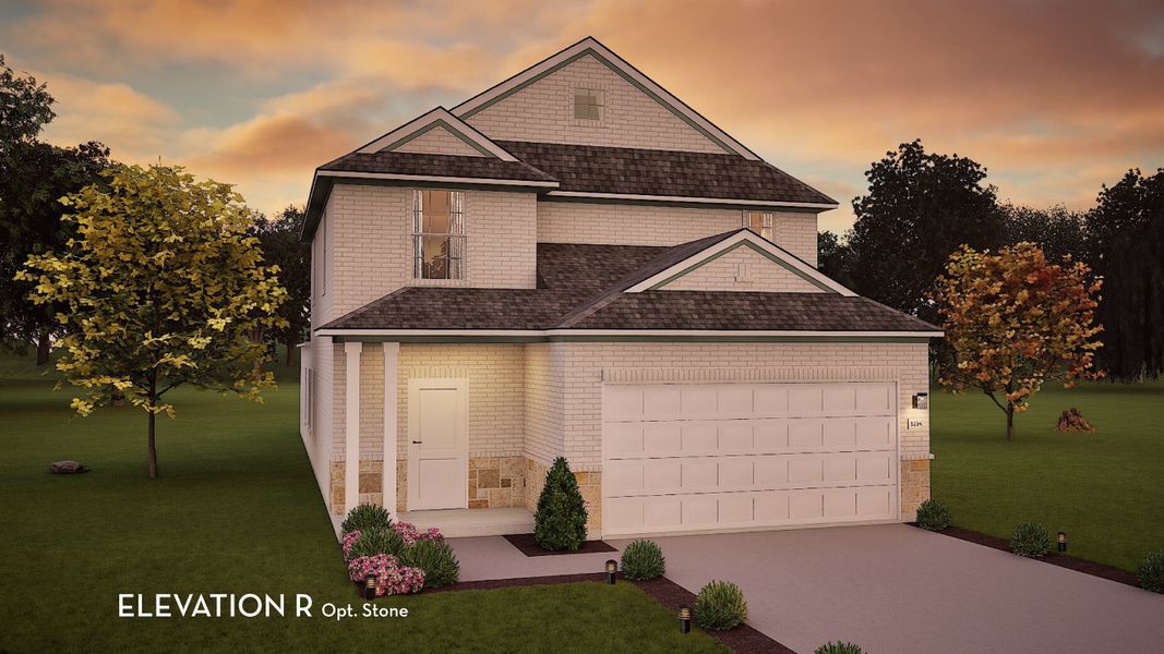 Representative exterior photo of a completed home built from the Hickory by CastleRock Communities in Arboretum Estates, Terrell, TX (Image 22). Representative exterior photo of a completed home built from the Hickory by CastleRock Communities in Arboretum Estates, Terrell, TX (Image 22).