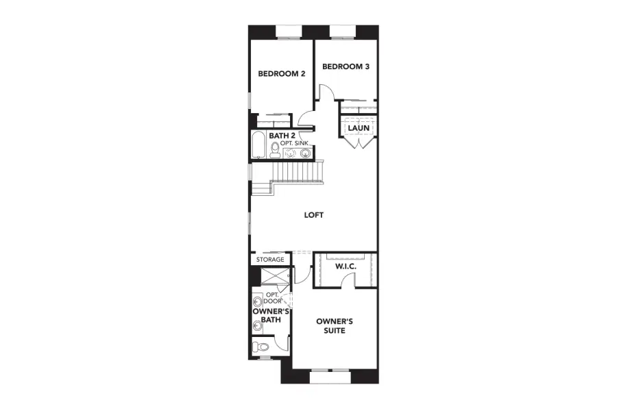 2D floor plan layout of this home in Flora at Surprise City Center, Surprise, AZ (Image 4).