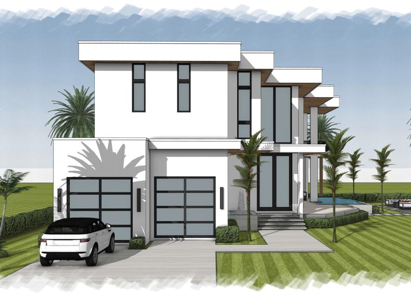 Exterior rendering of this home design in , Lantana, FL (Image 6).