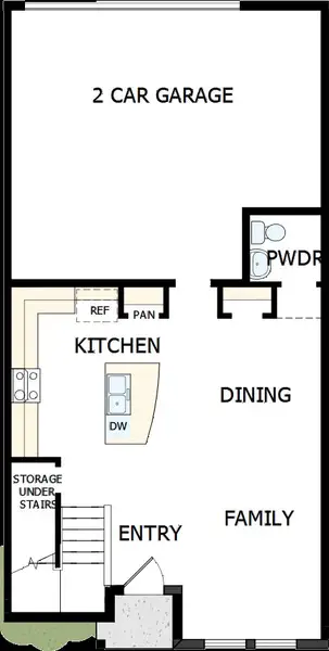2D floor plan layout of this home in Persimmon Place - Townhomes, Wesley Chapel, FL (Image 2).